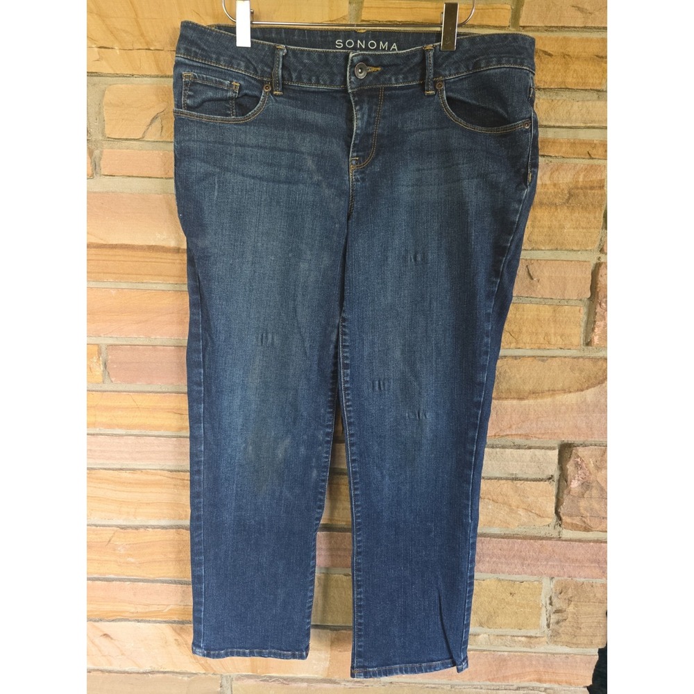 Sonoma Life +‎ Style Women's 12P Mid Rise Bootcut Jeans Blue Medium Wash Stretch